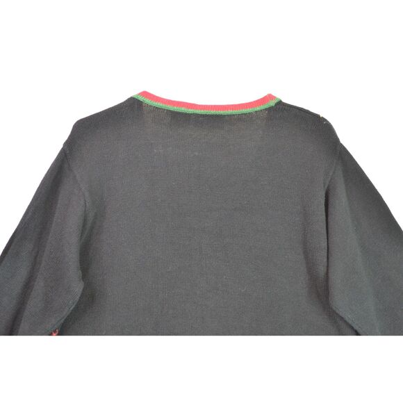 Basic Editions Holiday Women's Large Christmas Embroidered Sweater Cardigan - Picture 9 of 11